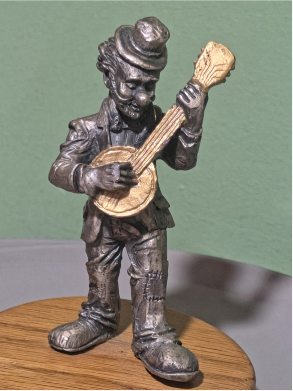 Vintage Ron Lee's Hobo Band Collection Tuba Player Pewter Statue Figurine